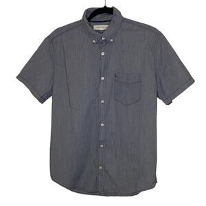 Aeropostale Denim Grey Short Sleeve Button Down Collared Shirt Mens Medium